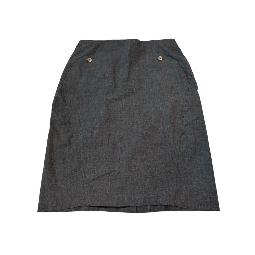 Charcoal Grey Corporate Pencil Skirt Heavyweight Career Wear 6P Flight Attendant